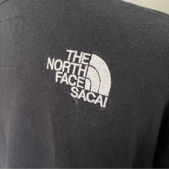 The NORTH FACE x SACAI sz S Navy Blue Short Sleeve Tshirt Size Zippers - Picture 11 of 15